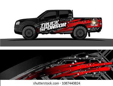 
pickup Truck Graphic vector. abstract splatter design for vehicle vinyl wrap background 