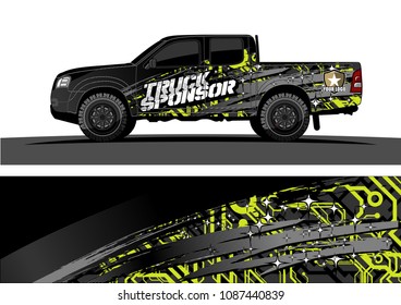 
pickup Truck Graphic vector. abstract splatter design for vehicle vinyl wrap background 