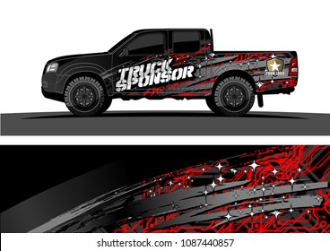 
pickup Truck Graphic vector. abstract splatter design for vehicle vinyl wrap background 