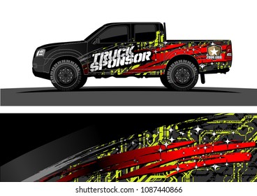 
pickup Truck Graphic vector. abstract splatter design for vehicle vinyl wrap background 