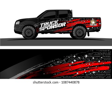 
pickup Truck Graphic vector. abstract splatter design for vehicle vinyl wrap background 