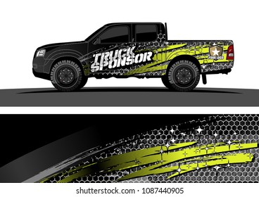 
pickup Truck Graphic vector. abstract splatter design for vehicle vinyl wrap background 