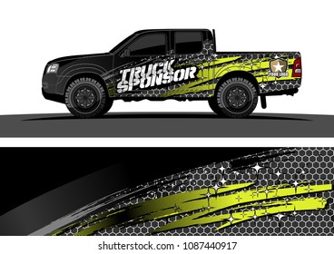 
pickup Truck Graphic vector. abstract splatter design for vehicle vinyl wrap background 