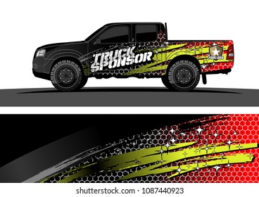 
pickup Truck Graphic vector. abstract splatter design for vehicle vinyl wrap background 