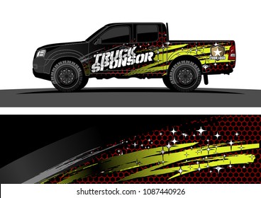 
pickup Truck Graphic vector. abstract splatter design for vehicle vinyl wrap background 