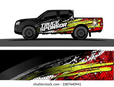
pickup Truck Graphic vector. abstract splatter design for vehicle vinyl wrap background 