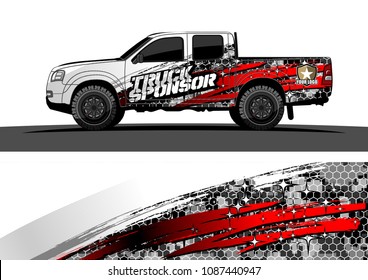 
pickup Truck Graphic vector. abstract splatter design for vehicle vinyl wrap background 