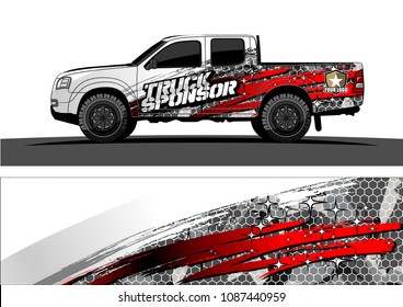 
pickup Truck Graphic vector. abstract splatter design for vehicle vinyl wrap background 