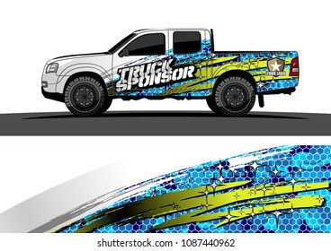 
pickup Truck Graphic vector. abstract splatter design for vehicle vinyl wrap background 