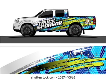 
pickup Truck Graphic vector. abstract splatter design for vehicle vinyl wrap background 