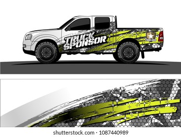 
pickup Truck Graphic vector. abstract splatter design for vehicle vinyl wrap background 