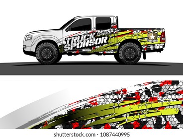
pickup Truck Graphic vector. abstract splatter design for vehicle vinyl wrap background 