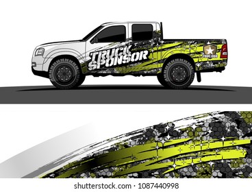 
pickup Truck Graphic vector. abstract splatter design for vehicle vinyl wrap background 