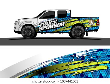 
pickup Truck Graphic vector. abstract splatter design for vehicle vinyl wrap background 