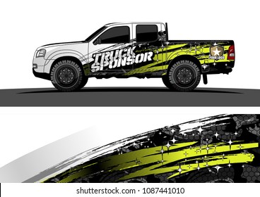
pickup Truck Graphic vector. abstract splatter design for vehicle vinyl wrap background 