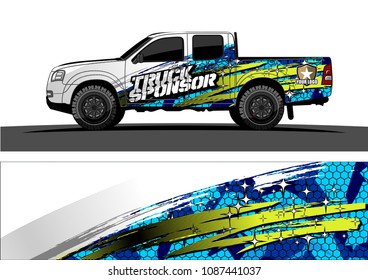 
pickup Truck Graphic vector. abstract splatter design for vehicle vinyl wrap background 