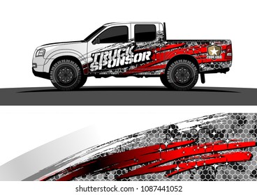 
pickup Truck Graphic vector. abstract splatter design for vehicle vinyl wrap background 