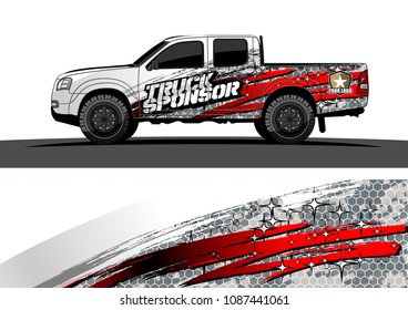 
pickup Truck Graphic vector. abstract splatter design for vehicle vinyl wrap background 