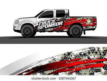 
pickup Truck Graphic vector. abstract splatter design for vehicle vinyl wrap background 