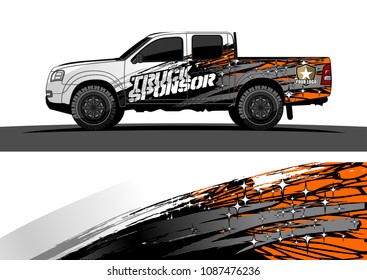 pickup Truck Graphic vector. abstract starry splatter shape design for vehicle vinyl wrap background 
