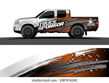 pickup Truck Graphic vector. abstract starry splatter shape design for vehicle vinyl wrap background 