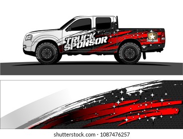 pickup Truck Graphic vector. abstract starry splatter shape design for vehicle vinyl wrap background 