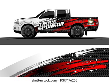 pickup Truck Graphic vector. abstract starry splatter shape design for vehicle vinyl wrap background 