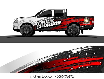 pickup Truck Graphic vector. abstract starry splatter shape design for vehicle vinyl wrap background 