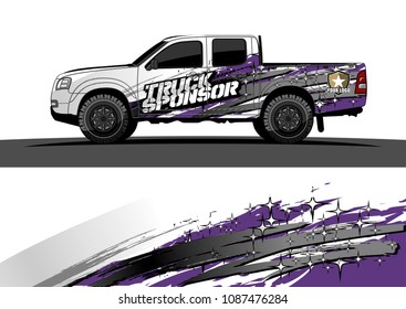pickup Truck Graphic vector. abstract starry splatter shape design for vehicle vinyl wrap background 
