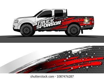 pickup Truck Graphic vector. abstract starry splatter shape design for vehicle vinyl wrap background 