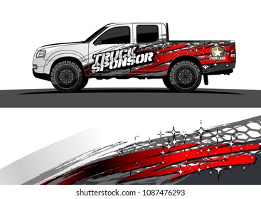 pickup Truck Graphic vector. abstract starry splatter shape design for vehicle vinyl wrap background 