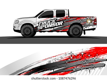 pickup Truck Graphic vector. abstract starry splatter shape design for vehicle vinyl wrap background 