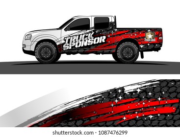 pickup Truck Graphic vector. abstract starry splatter shape design for vehicle vinyl wrap background 