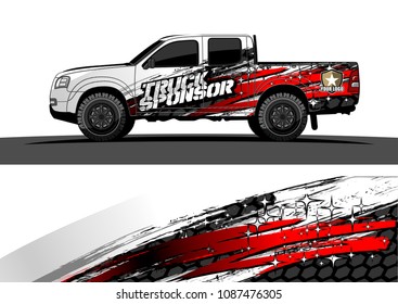 pickup Truck Graphic vector. abstract starry splatter shape design for vehicle vinyl wrap background 