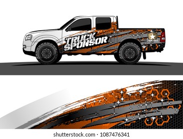 pickup Truck Graphic vector. abstract starry splatter shape design for vehicle vinyl wrap background 