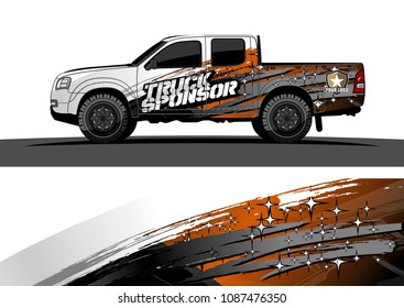 pickup Truck Graphic vector. abstract starry splatter shape design for vehicle vinyl wrap background 