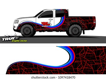 pickup Truck Graphic vector. abstract shape design for vehicle vinyl wrap background 