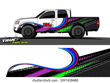 pickup Truck Graphic vector. abstract shape design for vehicle vinyl wrap background 