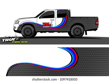 pickup Truck Graphic vector. abstract shape design for vehicle vinyl wrap background 