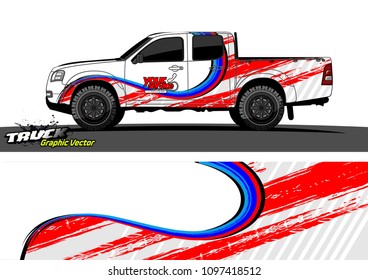pickup Truck Graphic vector. abstract shape design for vehicle vinyl wrap background 