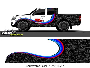 pickup Truck Graphic vector. abstract shape design for vehicle vinyl wrap background 