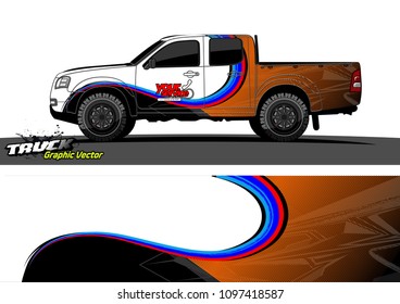 pickup Truck Graphic vector. abstract shape design for vehicle vinyl wrap background 