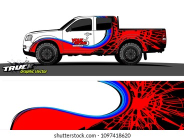 pickup Truck Graphic vector. abstract shape design for vehicle vinyl wrap background 