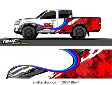 pickup Truck Graphic vector. abstract shape design for vehicle vinyl wrap background 