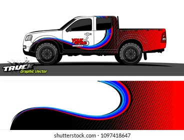 pickup Truck Graphic vector. abstract shape design for vehicle vinyl wrap background 
