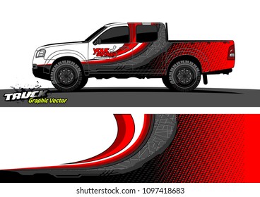 pickup Truck Graphic vector. abstract shape design for vehicle vinyl wrap background 