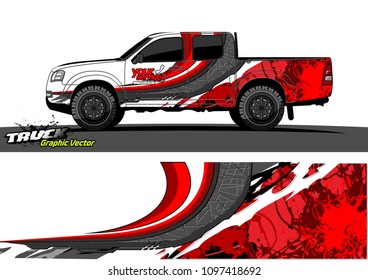 pickup Truck Graphic vector. abstract shape design for vehicle vinyl wrap background 