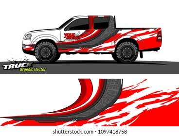 pickup Truck Graphic vector. abstract shape design for vehicle vinyl wrap background 