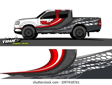 pickup Truck Graphic vector. abstract shape design for vehicle vinyl wrap background 