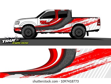 pickup Truck Graphic vector. abstract shape design for vehicle vinyl wrap background 